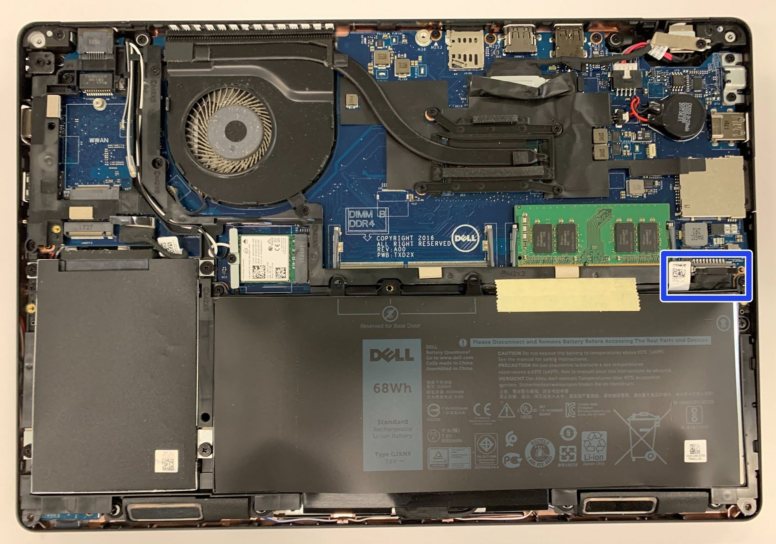 Internal Photo of Dell Latitude 5480 5490 E5480 E5490 LCD Rear Top Lid Back Cover A case black (Latitude 5480)
